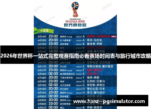 2026年世界杯一站式完整观赛指南必看赛场时间表与旅行城市攻略